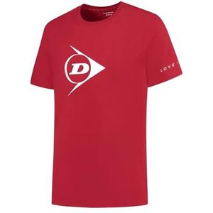 DUNLOP Essentials Promo T-Shirt voor Kinderen, Donkerrood, 164