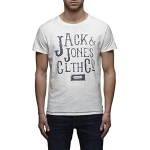 JACK & JONES Heren T-Shirt Ringer Tee SS Crew NECK Orig, Wit (Cloud Dancer Detail: slim fit), M