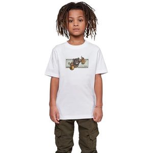 Mister Tee Kinderen T-shirt Kids Money Bear Tee, print T-shirt voor jongens, katoen, maten 110/116-158/164, wit, 110 cm