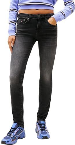 TOMMY JEANS Dames Sophie LW SKN DI1286 DW0DW21821, Denim, 24W/28L, Denim (Denim Zwart), 24W / 28L
