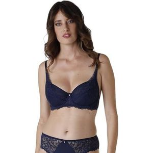 Lovable Beha met beugel, gestreept kant voor dames, Donkerblauw, 34 / E