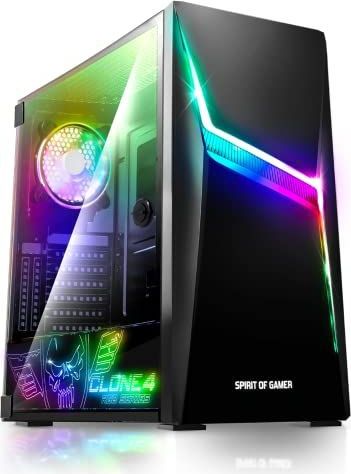 Spirit Of Gamer - Clone 4 ARGB - PC-behuizing - Medium Tower - Zwart - Gehard Glas