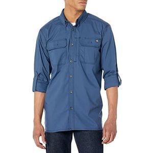 Dickies Duratech Ranger Ripstop shirt voor heren, met button-down-kraag, donkerblauw jeansblauw, X-Large