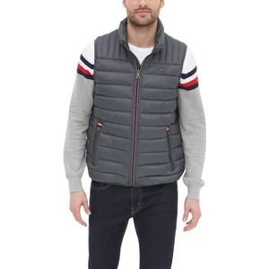 Tommy Hilfiger Lichtgewicht opvouwbare puffervest voor heren, houtskool, L