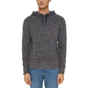ESPRIT Gerecycled: gebreide hoodie met wol, dark grey, XXL