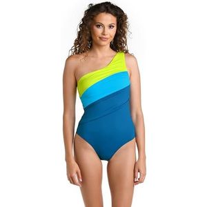La Blanca Women's Island Goddess One Shoulder One Piece Swimsuit, Ocean, 8
