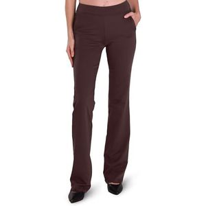 SAFORT Dames regular/tall bootcut yogabroek met 71 cm/76 cm/81 cm/86 cm binnenbeenlengte, 2 broekzakken, lange bootlegbroek, flare-broek, matrood, L, Matrood, 86,4 cm binnennaad, normale zakken, L