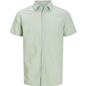Jjebreeze Linen Blend Shirt Ss Sn Pls - Plus Size, Iceberg Green., 7XL