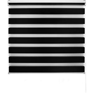 Blindecor Lira dubbel rolgordijn voor nacht en dag, zwart, 80 x 180 cm