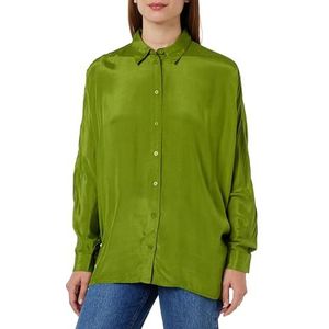 KAFFE Button Up lange mouwen voor dames relaxed fit spread kraag, Calla Green, 42