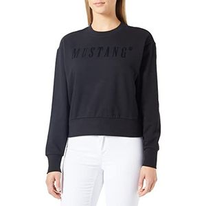 MUSTANG Dames Style Bea C Logo Print Sweatshirt, Black 4142, XS, Zwart 4142, XS