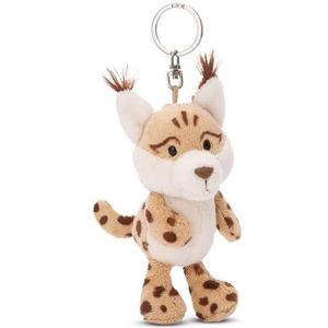 Sleutelhanger Lynx Lyka 10 cm beige - Duurzame metgezel knuffeldierhanger met sleutelring sleutelhanger voor sleutelkoord, tas, rugzak en meer