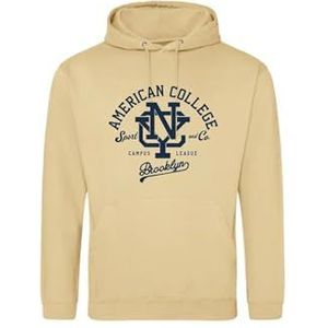 AMERICAN COLLEGE USA Sweatshirt met print, warme kleding, uniseks, kinderen, jongens en meisjes, casual, model ACSCW6, beige, 14 jaar, Beige, 14 ans