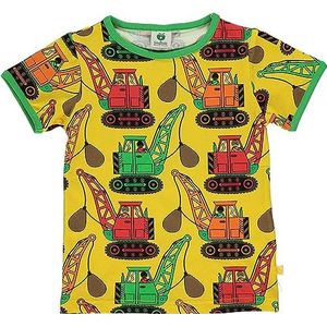 Småfolk Ss, Excavator T-shirt voor jongens, geel, 3-4 Jaar