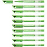 Fineliner met meeverende schrijfpunt - STABILO SENSOR M - medium - 10 stuks - lichtgroen