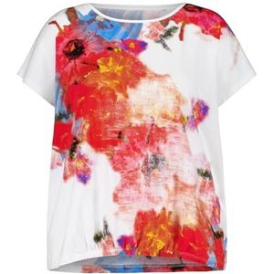 Samoon T-shirt voor dames, Wit patroon., 50 NL