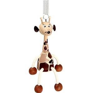 Mertens Springfiguur giraffe met veer, speelgoed voor kinderen vanaf 12 maanden, houten speelgoed (mooie kinderdecoratie, kinderspeelgoed ter bevordering van de kindervaardigheden), meerkleurig
