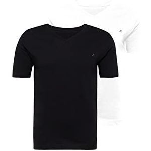 Replay Heren M3589 T-Shirt, 040 wit-zwart, S, 040, wit-zwart, S