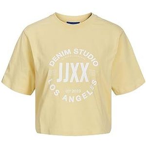 JACK & JONES Dames Jjxx Jxbrook Ss Relaxed Vint Tee Sn T-shirt, Sunlight/print: denim studio, S