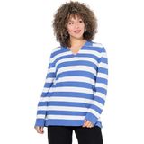 Ulla Popken - Trui - Blauw/Wit - Gebreide Truien