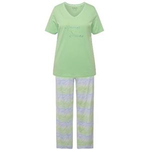 Ulla Popken - Dot Wave 830447 - Pyjama - Groen