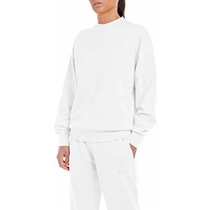 Replay Sweatshirt voor dames Second Life van 100% katoen, 001, wit, XXS