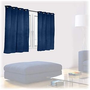 Relaxdays Gordijnen, ondoorzichtig, voor slaapkamer, verduisteringsgordijnen, 90 x 135 cm, blauw, 2 stuks