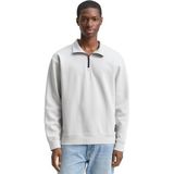 TOM TAILOR DENIM - Sweatshirt - Lichtgrijs - Effen - Lange Mouw