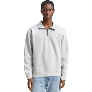 TOM TAILOR DENIM - Sweatshirt - Lichtgrijs - Effen - Lange Mouw