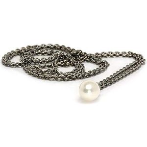 Trollbeads Zilveren fantasy halsketting met witte parel, 60, zilver, Parel,