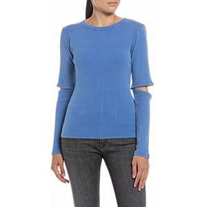 Replay Dames W3799 T-Shirt, 580 Blauw, S, 580 Blauw, S