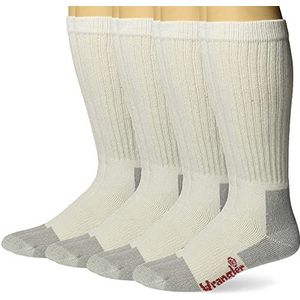 Wrangler Heren Riggs werkkleding over de kuit werklaars sokken 4 paar Pack Pack, Wit/Grijs, Large