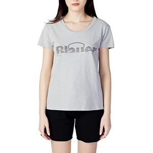 Blauer T-shirt met korte mouwen, 954, grijs, XL, voor dames, 954 Foschia Grijs, 42 NL