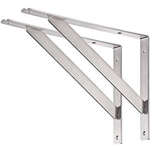 YUMORE Plank Beugels Heavy Duty, 350x250mm Plank Beugels Ondersteunt Roestvrij Staal Voor Steiger Board Werkblad Planken Drijvend Bureau, Max Belasting 400 LB, 2Pack