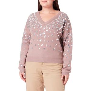 NAEMI Dames gebreide trui 11019451-NA01, taupe zilver, XL/XXL, taupe zilver, XL/XXL