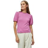 Minus Johanna T-shirt met ronde hals en korte pofmouwen | roze T-shirts voor dames VK | Lente T-shirt | Maat XL