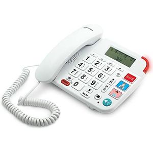 Geemarc Dallas 20 - Vaste Telefoon met Versterkt Ontvangstvolume, Grote Geheugenknoppen en Krachtige Beltoon voor Ouderen - Slechthorendheid - Versie NL