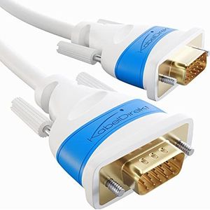 KabelDirekt – VGA naar VGA kabel wit – 2 m – voor maximale beeldkwaliteit door hoogwaardige koperen geleiders (Full HD, VGA naar VGA, verbindt pc met beeldscherm/beamer/projector)