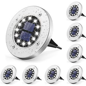 GIGALUMI Zonne-grondverlichting 12 LEDs Outdoor Solar aangedreven lampen Tuinverlichting