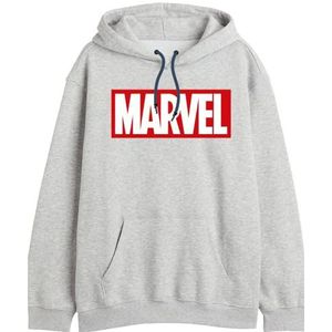 Marvel Sweatshirt met capuchon voor heren, Grijs Melange, L/Tall