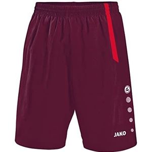 JAKO - Sportbroek Turijn, Uniseks-Kind, Donker Kastanjebruin/Sportrood, 128
