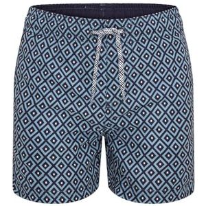 RIPT Essentials Jongenszwemshort Quick Dry UV 50 Zonbescherming Peach Finish Zwemshort Trunks, Lichtblauwe Diamond-print, 5-6 Jaren