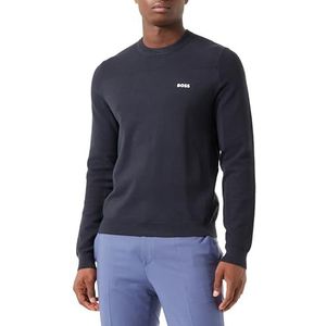 BOSS Mens Momentum-X CN Branded Crew-Neck Sweater in Dry-Flex Stof, Blauw, XXL