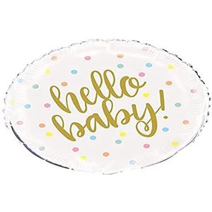 Unique Party 73537 – babyshower – 45 cm – babyshower goud ""Hello Baby