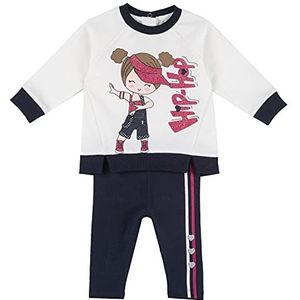 Chicco baby-meisjes jumpsuit, sweatshirt + lange broek, wit, 50 cm