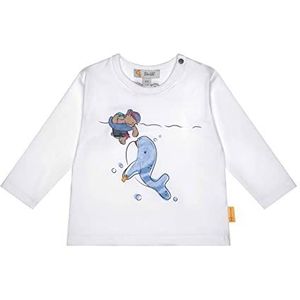 Steiff Baby-jongens T-shirt met lange mouwen, helder wit, 74