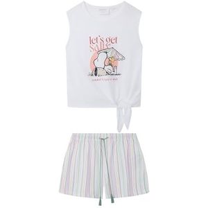 women'secret Korte pyjama, 100% katoen, Snoopy, wit, Ivoor, XL