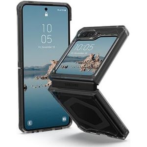 URBAN ARMOR GEAR UAG Case voor Samsung Galaxy Z Flip 5 2023 Plyo Pro Ash/Space Grey, Robuuste, transparante premium case [compatibel met magnetisch draadloos opladen, militaire standaard getest]
