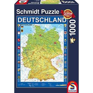 Schmidt Spiele 58287 kaart van Duitsland, puzzel van 1000 stukjes