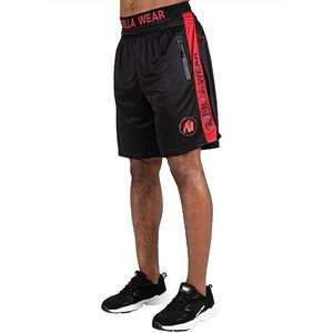Gorilla Wear - Atlanta shorts - zwart/rood - bodybuilding sport dagelijks leven vrije tijd met logo-opdruk licht en comfortabel voor optimale beweging van polyester